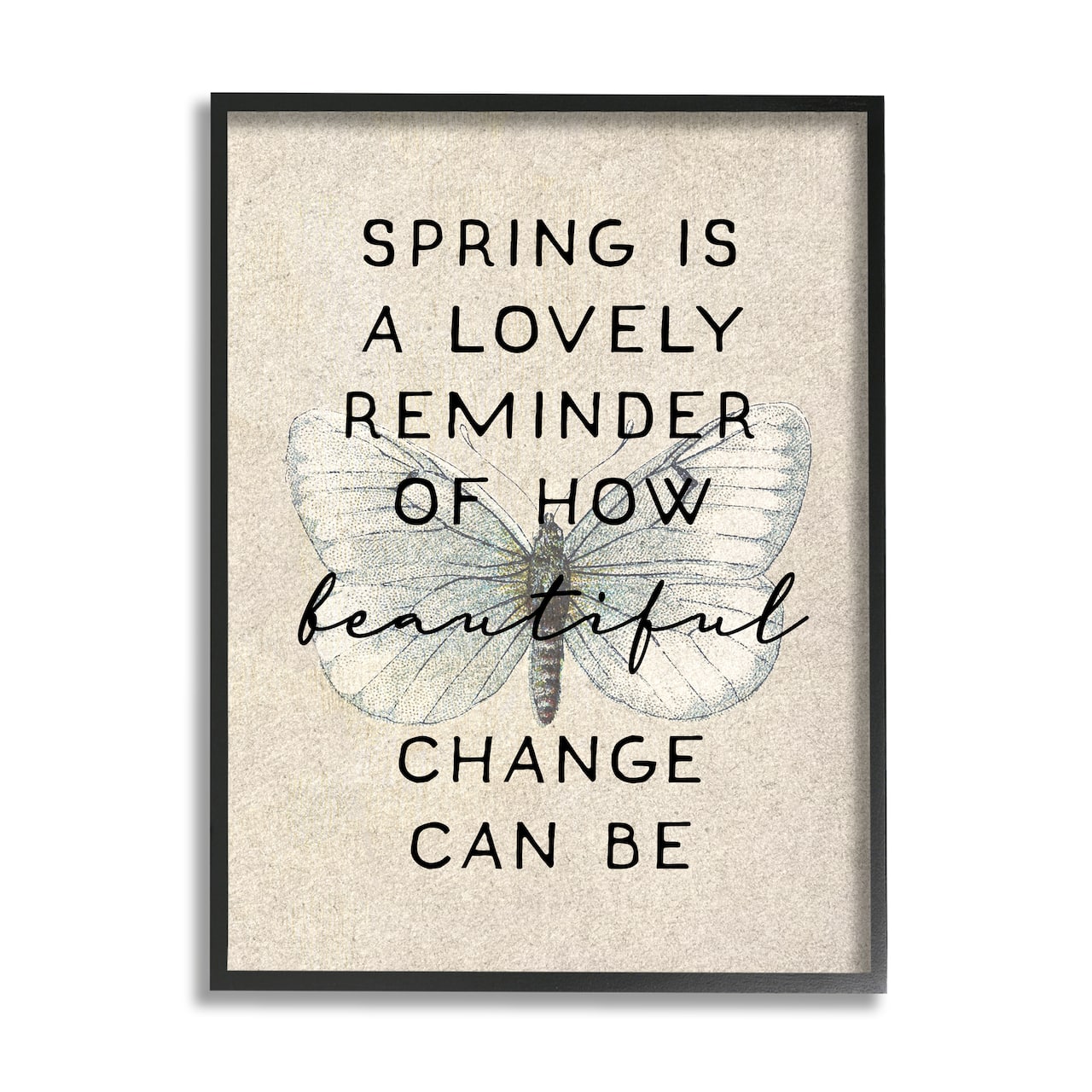 Stupell Industries How Beautiful Change Can Be Quote Spring Butterfly Framed Wall Art